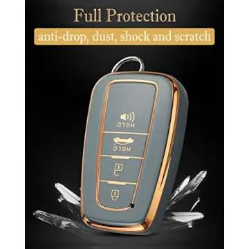 Cacacar Toyota Key Fob Cover with Keychain