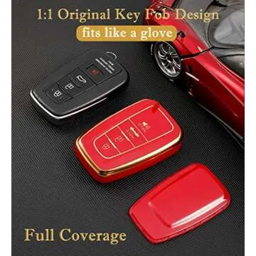 Cacacar Toyota Key Fob Cover with Keychain