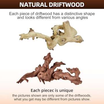 majoywoo Natural Large Coral Driftwood for Aquarium Decor Reptile Decor, Assorted Driftwood Branch 9...