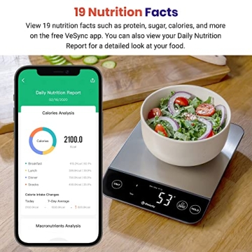 Etekcity Smart Nutrition Scale - 22lb Bluetooth Scale