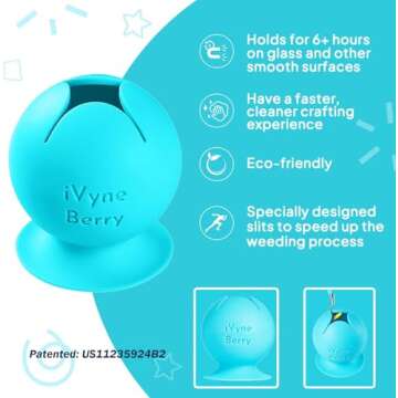 iVyne Berry Suctioned Vinyl Weeding Scrap Collector & Holder for Weeding Tools for Vinyl - Blue