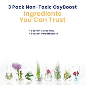 Truly Free OxyBoost - Oxygen Whitener & Clothes Stain Remover Laundry Detergent Powder with Sodium Percarbonate - Brightens Whites & Safe for Colors - Non-Chlorine, Gentle Yet Powerful - Pack of 3