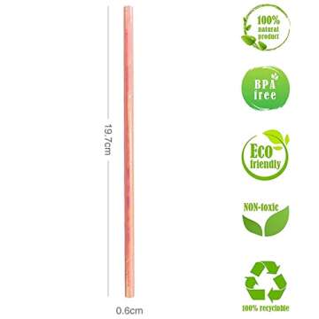 Iridescent Pink Disposable Paper Straws - Eco-Friendly & Chic