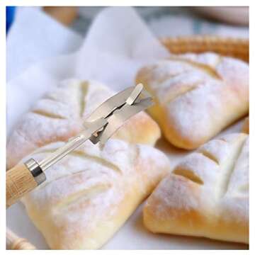 Bread Lame Slashing Tool, Dough Scoring Knife with 15 Razor Blades and a Protective Leather Cover, Hand Crafted Bread Lame Dough Scoring Tool for Sourdough Bread Baking