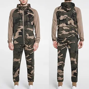 MEN'S ATHLETIC TRACKSUIT FULL ZIP WARM JOGGING SUIT