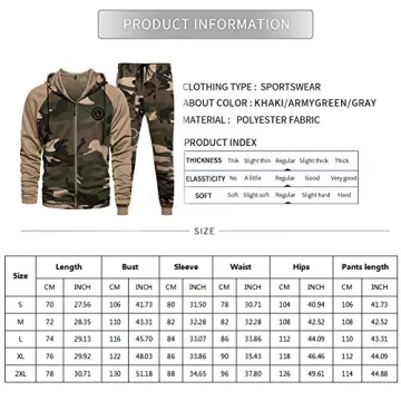 MEN'S ATHLETIC TRACKSUIT FULL ZIP WARM JOGGING SUIT