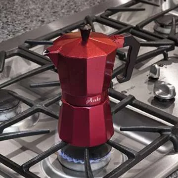 Primula Classic Red Moka Pot for Authentic Espresso Brewing