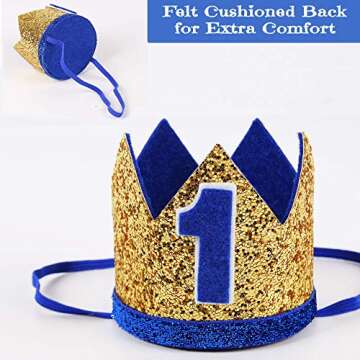 1st Birthday Baby Boy Royal Decorations Set for Parties