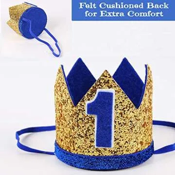 1st Birthday Baby Boy Royal Decorations Set for Parties
