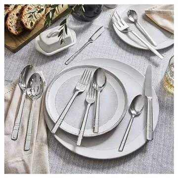 Henckels Madison Square Flatware Set 65-piece 18/10 Stainless Steel