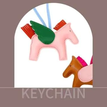 ODYQIG Bag Charms for Handbags Leather Purse Charms for Women Cute Animals Car Accessories Keychains,Pink+Brown2