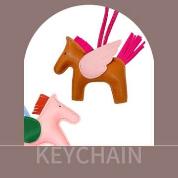 ODYQIG Bag Charms for Handbags Leather Purse Charms for Women Cute Animals Car Accessories Keychains,Pink+Brown2
