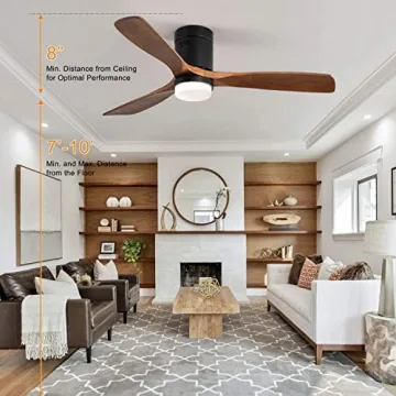 52'' Low Profile Ceiling Fan with Remote & LED Light