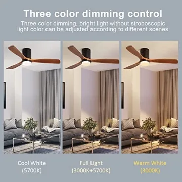 52'' Low Profile Ceiling Fan with Remote & LED Light