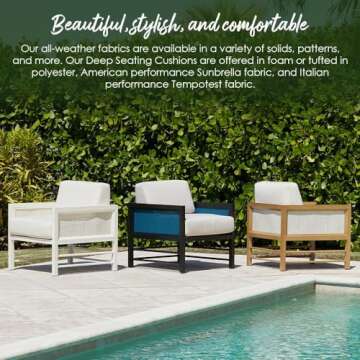 RSH Décor Indoor Outdoor Deep Seating Chair Cushion Polyester Solids - Foam