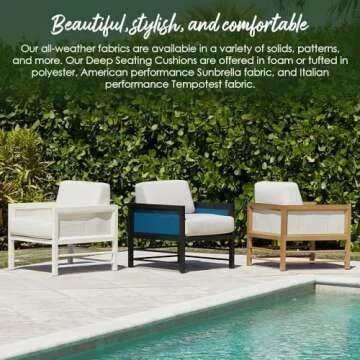 RSH Décor Indoor Outdoor Deep Seating Chair Cushion Polyester Solids - Foam