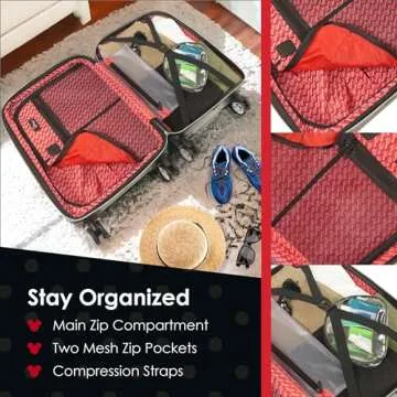 FUL Disney Mickey Mouse Carry On Luggage, 21 Inch Rose Gold