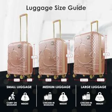 FUL Disney Mickey Mouse Carry On Luggage, 21 Inch Rose Gold