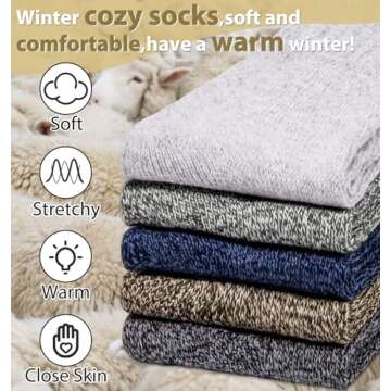 YSense Women's Wool Socks - Warm Winter Essentials
