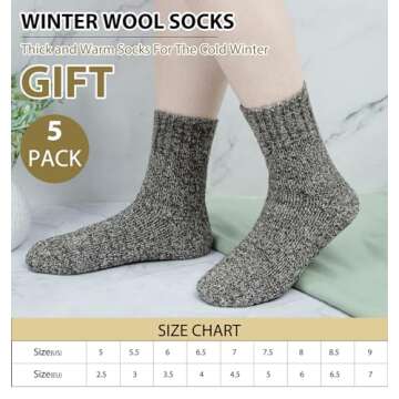 YSense Women's Wool Socks - Warm Winter Essentials