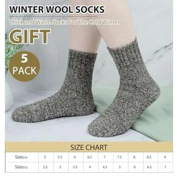 YSense Women's Wool Socks - Warm Winter Essentials
