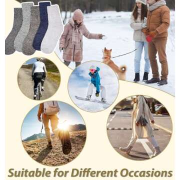 YSense Women's Wool Socks - Warm Winter Essentials