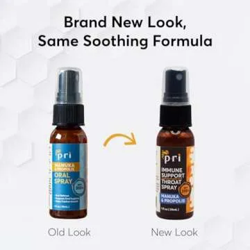 P.R.I Propolis Throat Spray with Manuka Honey, Sore Throat & Immune Support, 1oz