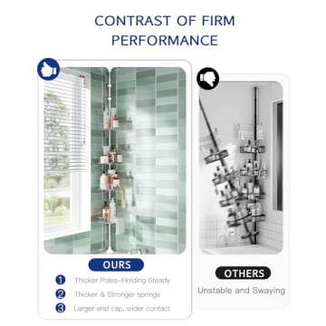 SEIRIONE Rustproof Shower Caddy Corner and Shower Organizer Corner for Bathroom,Corner Shower Caddy ...