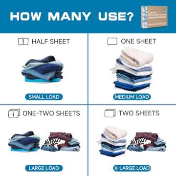 Laundry Detergent Sheets, No Residue Laundry Sheets, Eco Liquidless & Gentle Detergent Sheets for Travel, Home, No Mess, Unscented laundry detergent 60 Loads (30 Sheets)