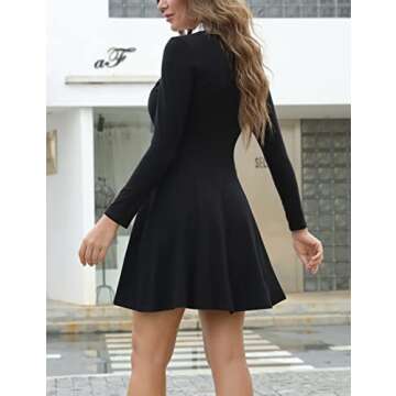 Aphratti Women's Long Sleeve Fall Dresses 2024 Casual Peter Pan Collar A Line Fit and Flare Skater G...