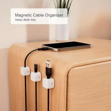 Picozon 6 Pack Magnetic Cable Clip Organizer Cord Holder, Picozon Adhesive Cable Management, Wire Ph...