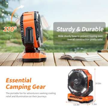 Camping LED Fan with 40000mAh Rechargeable Battery