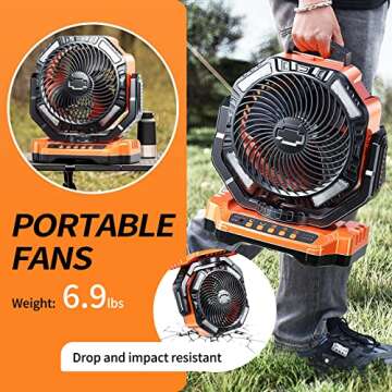 Camping LED Fan with 40000mAh Rechargeable Battery
