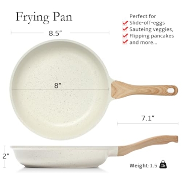 Nonstick Ceramic Frying Pan - 8" Kitchen Essential
