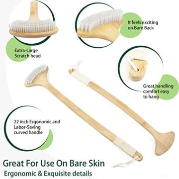 Renook Bamboo Back Scratcher - Curved Handle for Comfort