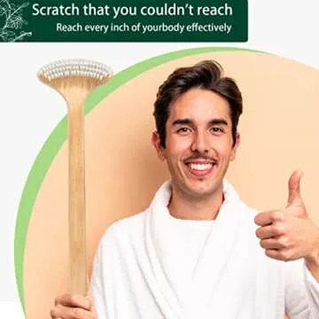 Renook Bamboo Back Scratcher - Curved Handle for Comfort