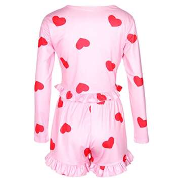 Artfish Women Valentine's Cute Heart Pajamas in Cotton