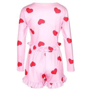 Artfish Women Valentine's Cute Heart Pajamas in Cotton