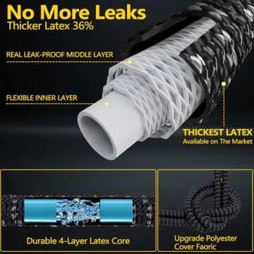 50 ft Expandable Garden Hose with Brass Fittings for Durability