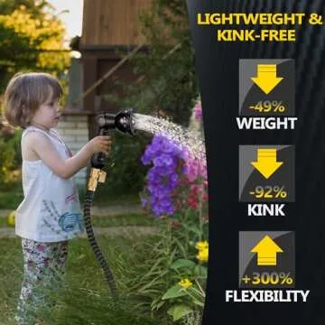 50 ft Expandable Garden Hose with Brass Fittings for Durability