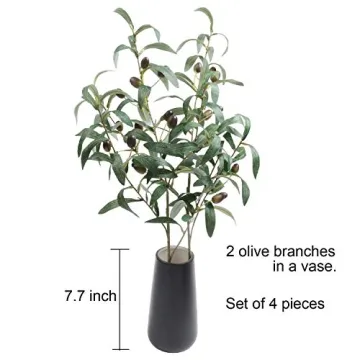 Realistic SHACOS 4 PCS Artificial Olive Branches for Decor