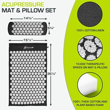ProsourceFit Acupressure Mat Set for Wellness Relief