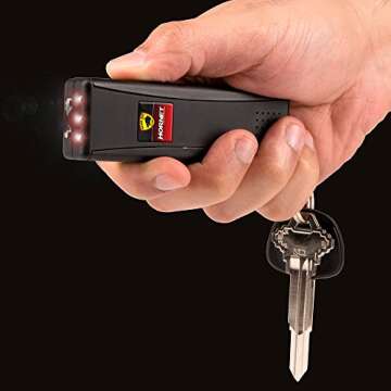 Guard Dog Security Hornet 2 World's Smallest Stun Gun Keychain with 120 dB Alarm & LED Flashlight, Black