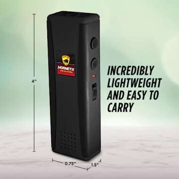 Guard Dog Security Hornet 2 World's Smallest Stun Gun Keychain with 120 dB Alarm & LED Flashlight, Black