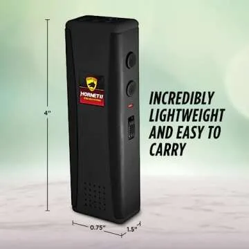 Guard Dog Security Hornet 2 World's Smallest Stun Gun Keychain with 120 dB Alarm & LED Flashlight, Black