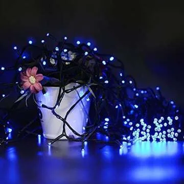 66ft Blue LED Christmas String Lights with 8 Modes