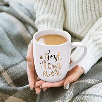 Best Mom ever Coffee Mug Mother’s Day Gifts for Mom Birthday Christmas Gifts for Women Baby shower Gifts Ceramic Coffee Mugs Cups 11 Ounce