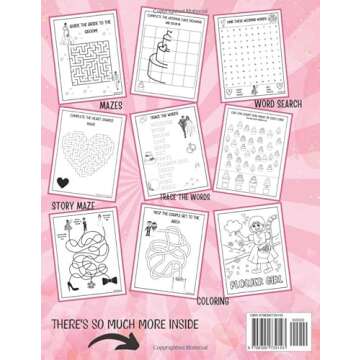Flower Girl Activity Book: The Ultimate Wedding Day Themed Coloring and Activity Book: Includes Maze...