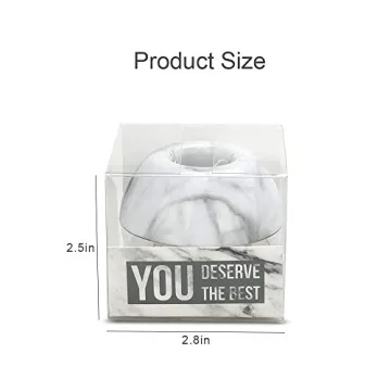 Elegant Magnetic Marble Clip Holder with Gold Paper Clips