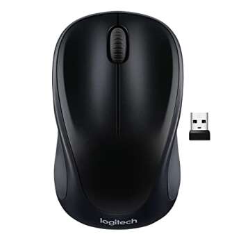 Logitech M317 Wireless Mouse, 2.4 GHz with USB Receiver, 1000 DPI Optical Tracking, 12 Month Battery, Compatible with PC, Mac, Laptop, Chromebook - Black